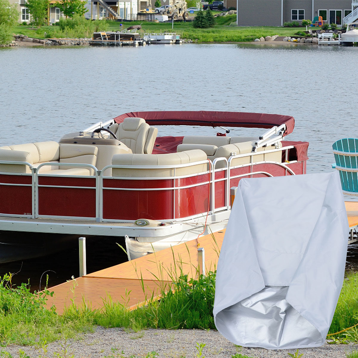 Boat Seat Cover White Oxford F - Fishing Boat Cover ulasan dan harga