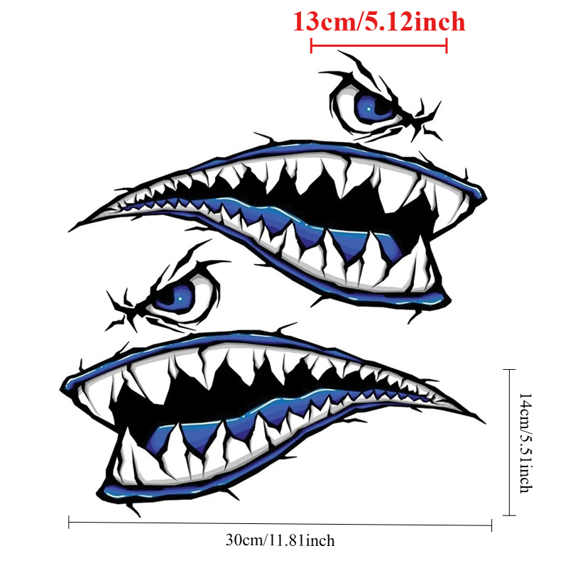 2PCS Shark Teeth Mouth Boat St - Fishing Boat Paddle ulasan dan harga